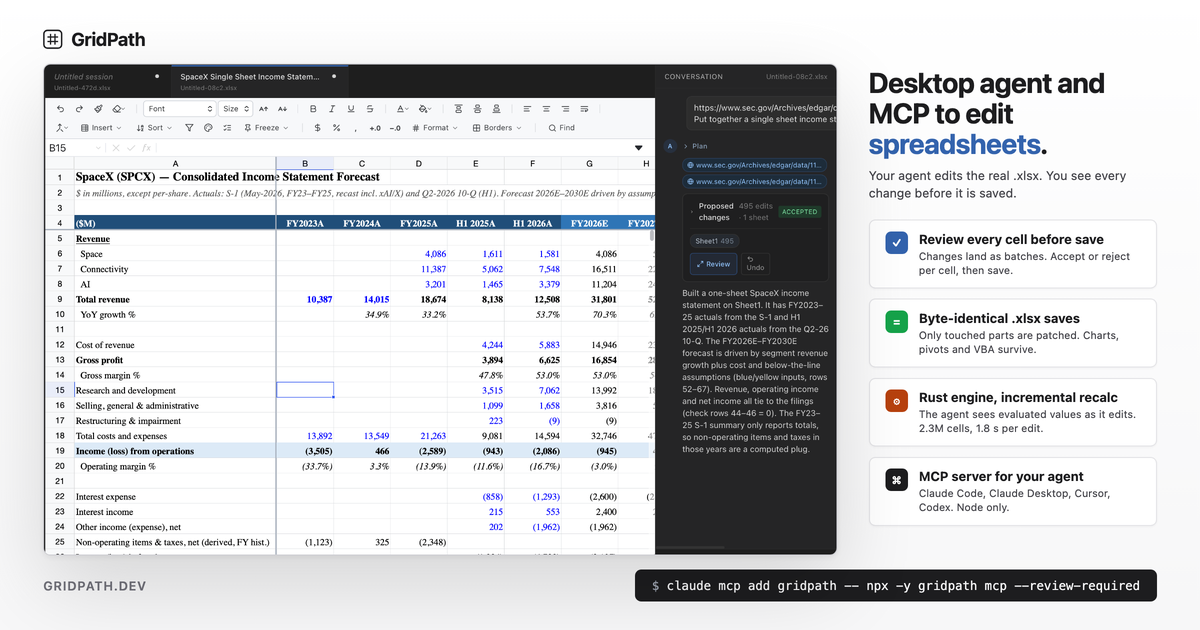 GridPath — Best way to build spreadsheets with AI